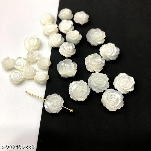 100 pc  plastic Rose Flower Beads for Art  & craft  Decoration - WYNAMIX store