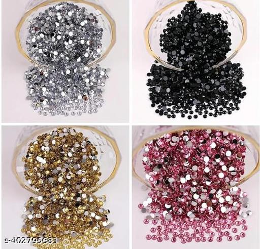 Kundans Beads 5000 Stones 3mm Round Shape Stone for Art & Craft, Jewellery Making, Bangles, Embroidery & DIY Works (10 Packet;10 Colour) - WYNAMIX store