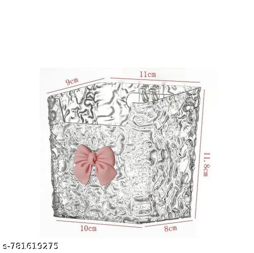 Premium Transparent Wall Mounted Bathroom Organizer with Bow – Multipurpose Holder (Pack of 2) - WYNAMIX store
