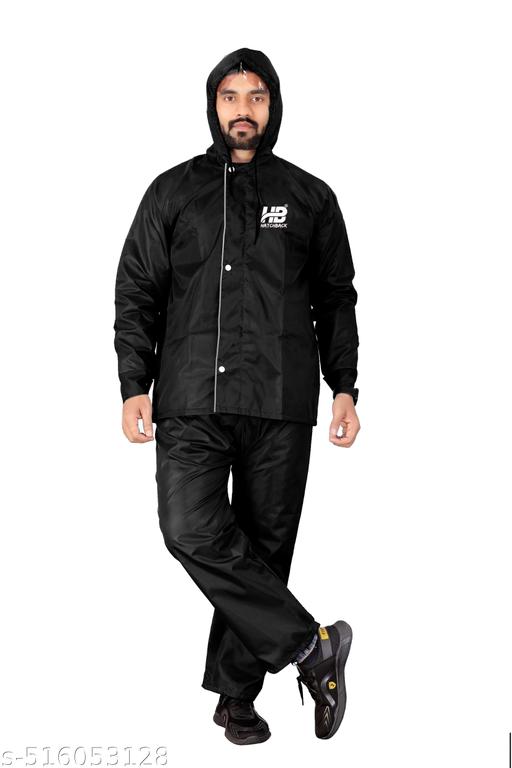 Men Solid Reversible Double Layered High Quality Waterproof Raincoat - WYNAMIX store