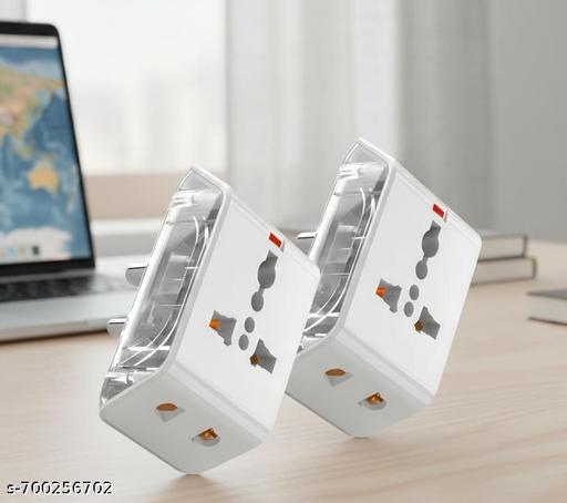WEIGHOUSE 3 Pin Multi Plug Socket Travel Adapter with Universal Socket, 3 Pin Multi Plug Extension Socket (White - Pack Of 2) - WYNAMIX store