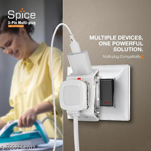 WEIGHOUSE 3 Pin Multi Plug Socket Travel Adapter with Universal Socket, 3 Pin Multi Plug Extension Socket (White - Pack Of 2) - WYNAMIX store