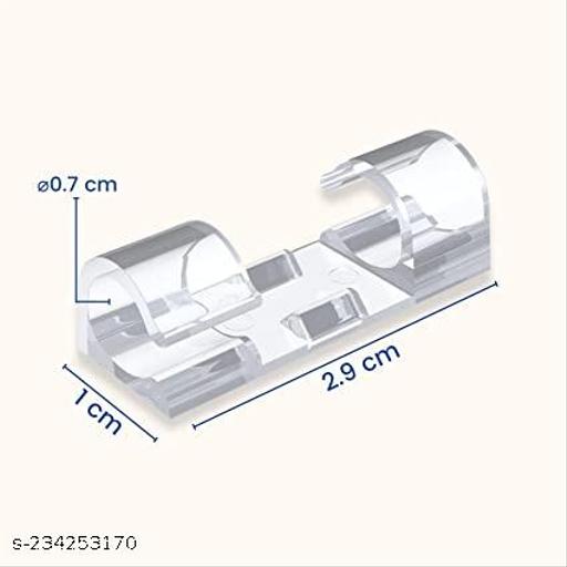 20 Pcs Self Adhesive Cable Management Clips, SOULWIT Cable Organizers Sticky Wire Clips Cord Holder for TV PC Laptop Ethernet Cable Desktop Home Office (Large,Transparent) - WYNAMIX store