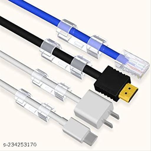 20 Pcs Self Adhesive Cable Management Clips, SOULWIT Cable Organizers Sticky Wire Clips Cord Holder for TV PC Laptop Ethernet Cable Desktop Home Office (Large,Transparent) - WYNAMIX store