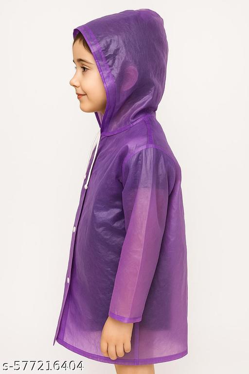 Kid's Girl's Boys PVC Full Sleeve With Hooded PPlain Raincoat Multicolor(pack of 1) - WYNAMIX store