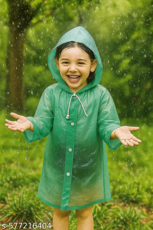 Kid's Girl's Boys PVC Full Sleeve With Hooded PPlain Raincoat Multicolor(pack of 1) - WYNAMIX store