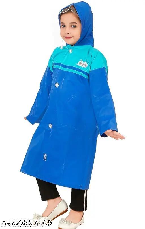 KIDS  HOODED WATERPROOF RAINCOAT WITH DRAWSTRING IN VARIOUS STYLISH AND VIBRANT COLORS.  - WYNAMIX store
