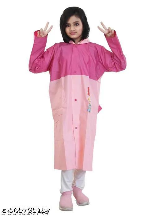 KIDS  HOODED WATERPROOF RAINCOAT WITH DRAWSTRING IN VARIOUS STYLISH AND VIBRANT COLORS.  - WYNAMIX store