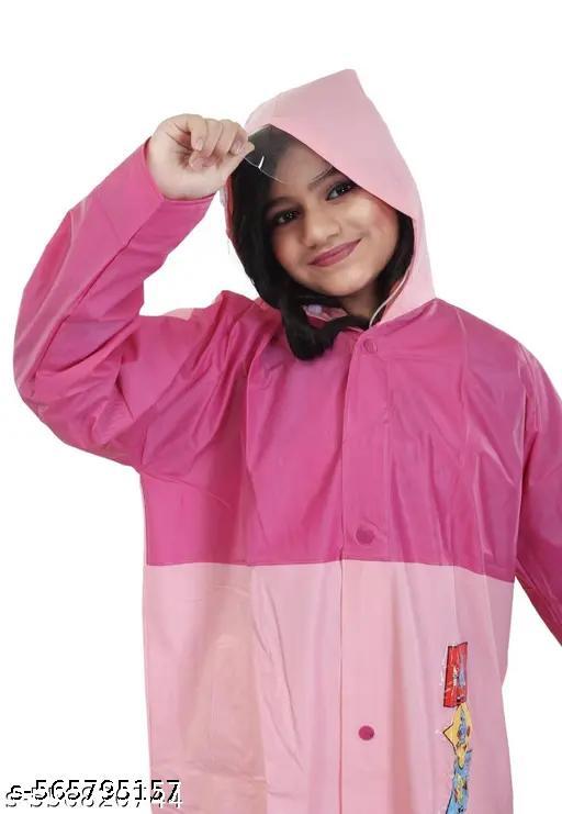 KIDS  HOODED WATERPROOF RAINCOAT WITH DRAWSTRING IN VARIOUS STYLISH AND VIBRANT COLORS.  - WYNAMIX store