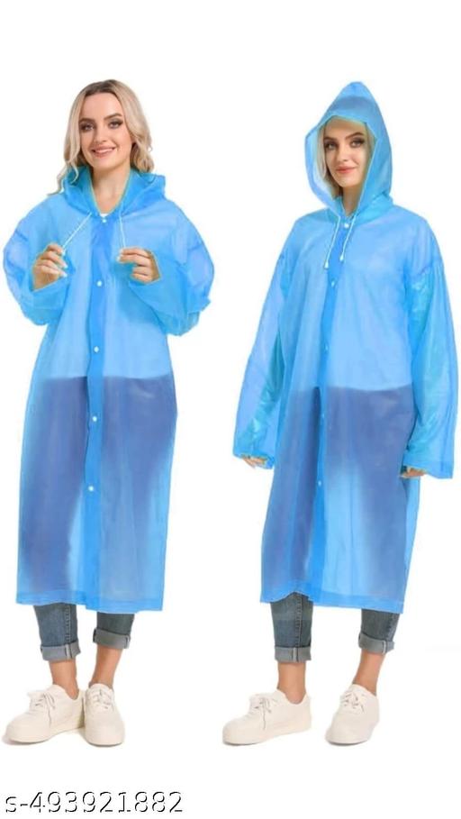 Unisex Raincoat || EVA Material | Reusable | Lightweight | Fashionable | Universal Size | Raincoat for Men and Women - - BLUE (Pack of 1)  - WYNAMIX store