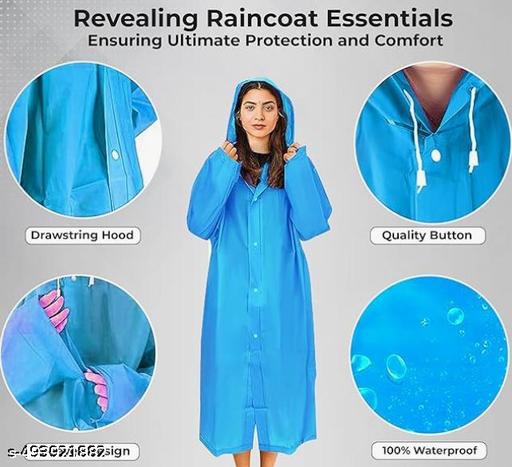 Unisex Raincoat || EVA Material | Reusable | Lightweight | Fashionable | Universal Size | Raincoat for Men and Women - - BLUE (Pack of 1)  - WYNAMIX store