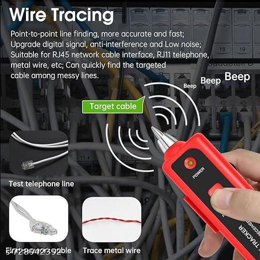 Wire Tracker Cable Finder | Network & Telephone Line Tester with Emitter & Receiver | LAN, RJ45, RJ11 Wire Tracing Tool - WYNAMIX store
