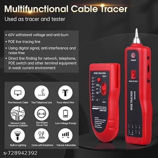 Wire Tracker Cable Finder | Network & Telephone Line Tester with Emitter & Receiver | LAN, RJ45, RJ11 Wire Tracing Tool - WYNAMIX store