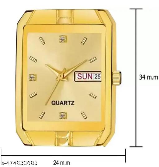 All Gold Day & Date Functioning Long Life Black Plated Chain Analog Watch For Men - WYNAMIX store