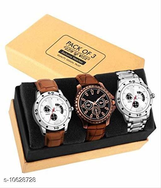 Classic Men Brown Leather Analog Watch - WYNAMIX store