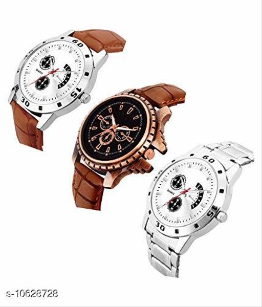 Classic Men Brown Leather Analog Watch - WYNAMIX store