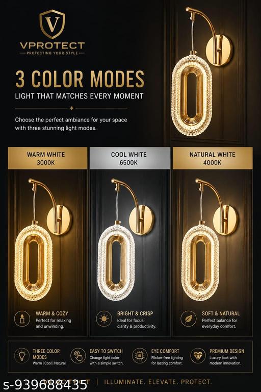 VPROTECT/TBH-141/Wall light for home/indoor/lobby/drawing /dinning/stairs/with 3 colors light changeable /Cool white/Warm White/Natural white - WYNAMIX store