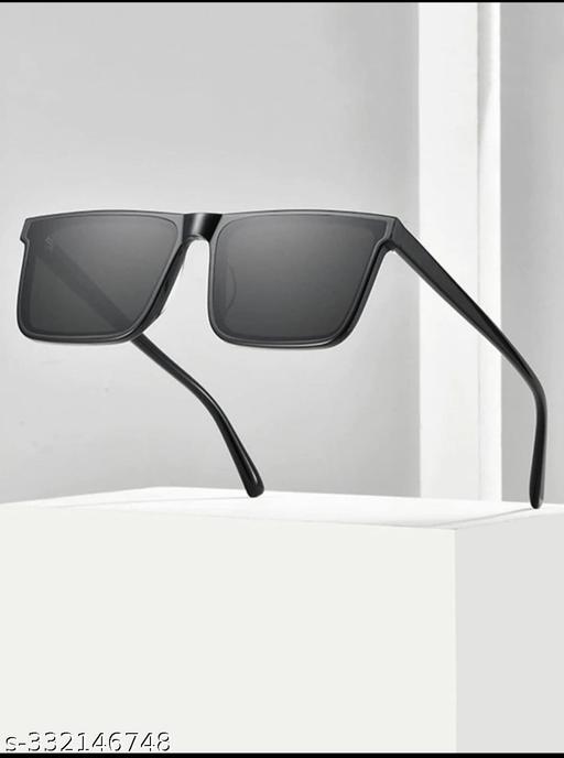 Men Black Rubber Rectangular , UV Protected Iron Man Sunglasses (Pack of 1) - WYNAMIX store