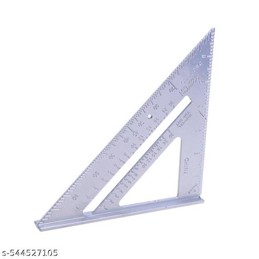 Aluminum Alloy Double Side Triangle Scale Ruler  90° Right Angle Measuring Tool  Metric & Inch Drafting Triangle  7 inch Speed Square Protractor  Lightweight 180mm Measurement Hand Tool  Thickened Ruler for Drawing & DIY Decoration  Ideal for Carpenters & Enthusiasts (Silver Grey) - WYNAMIX store