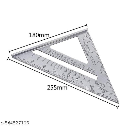Aluminum Alloy Double Side Triangle Scale Ruler  90° Right Angle Measuring Tool  Metric & Inch Drafting Triangle  7 inch Speed Square Protractor  Lightweight 180mm Measurement Hand Tool  Thickened Ruler for Drawing & DIY Decoration  Ideal for Carpenters & Enthusiasts (Silver Grey) - WYNAMIX store