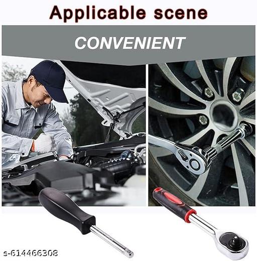 46 in 1 Pcs Combination Wrench Set/Socket for Car&Bike Repairing Hand Tool Long Handle Kit 46pcs Combo Tools Repair 1/4" Ratchet Torque Box for Spanner Force Kit, Tools,  - WYNAMIX store