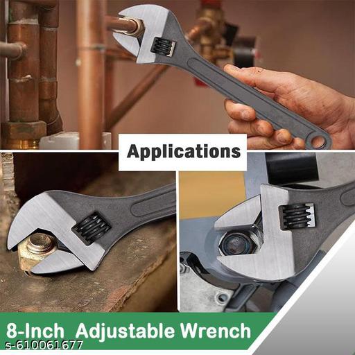Aldeco 8 Inch Adjustable Wrench Tool for DIY, Garage and Industrial Work (adjustable spanner, steel adjustable wrench, bolt tightening wrench, plumbing adjustable spanner, household repair spanner) - WYNAMIX store