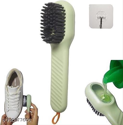 Liquid Adding Soft Fur Cleaning Brush, Multifunctional Shoe Brush, Long Handle Liquid Adding Cleaning Brush Clothes Cleaning Tools  - WYNAMIX store