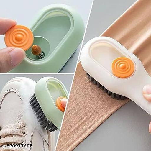 Liquid Adding Soft Fur Cleaning Brush, Multifunctional Shoe Brush, Long Handle Liquid Adding Cleaning Brush Clothes Cleaning Tools  - WYNAMIX store