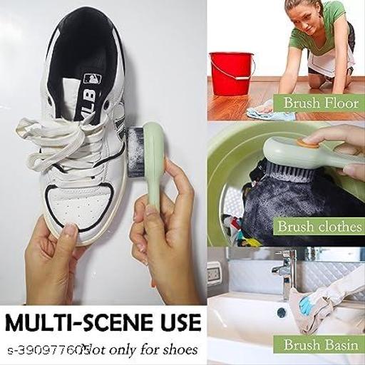 Liquid Adding Soft Fur Cleaning Brush, Multifunctional Shoe Brush, Long Handle Liquid Adding Cleaning Brush Clothes Cleaning Tools  - WYNAMIX store
