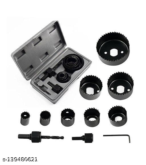 Drill Bits Holesaw 11pcs Woodworking Hole Saw Drill Bit Kit 3/4" to 2 1/2" Drilling Tool Wood Thin Alloy Metal Cutter Core Drill Bits Power Tool Accessories - WYNAMIX store