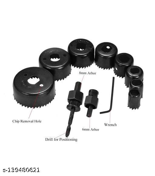 Drill Bits Holesaw 11pcs Woodworking Hole Saw Drill Bit Kit 3/4" to 2 1/2" Drilling Tool Wood Thin Alloy Metal Cutter Core Drill Bits Power Tool Accessories - WYNAMIX store