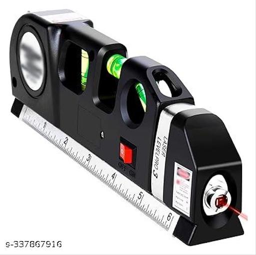 BluedealMultipurpose ABS Laser Level Line Tool Kit | Standard Cross | leveler Beam with Metric Rulers 8ft/2.5M for Picture Hanging cabinets Tile Walls (Black)  - WYNAMIX store
