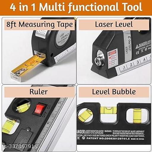 BluedealMultipurpose ABS Laser Level Line Tool Kit | Standard Cross | leveler Beam with Metric Rulers 8ft/2.5M for Picture Hanging cabinets Tile Walls (Black)  - WYNAMIX store