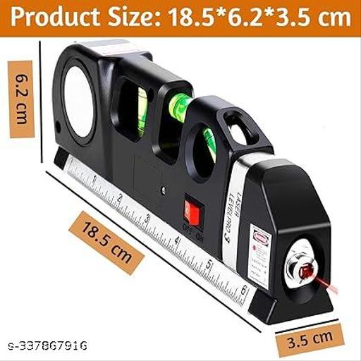BluedealMultipurpose ABS Laser Level Line Tool Kit | Standard Cross | leveler Beam with Metric Rulers 8ft/2.5M for Picture Hanging cabinets Tile Walls (Black)  - WYNAMIX store