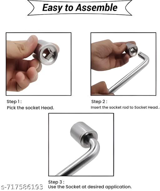 10-in-1 Socket Wrench Set | L-Shaped Handle with 9 Chrome Plated Sockets | Multipurpose Hand Tool Kit for Car, Bike, Home & Garage Use-Compact Storage Case Included(10 in 1 Toolkit) - WYNAMIX store