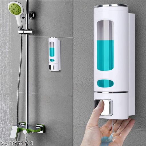  Plastic Soap Dispenser for Bathroom Wall Mounted Shampoo Conditioner Hand Wash Gel Dispenser Liquid Soap Sanitizer Dispenser for Basin Kitchen Sink 400Ml Pack of 1 White - WYNAMIX store