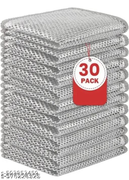 Non Scratch Dish Wash Cloth - Multipurpose Wire & Microfiber Dishwashing Rags for Wet and Dry, Easy Rinsing, Reuse Cleaning Cloth for Kitchen, Sinks, Pot & Pans.(30 Pieces) - WYNAMIX store