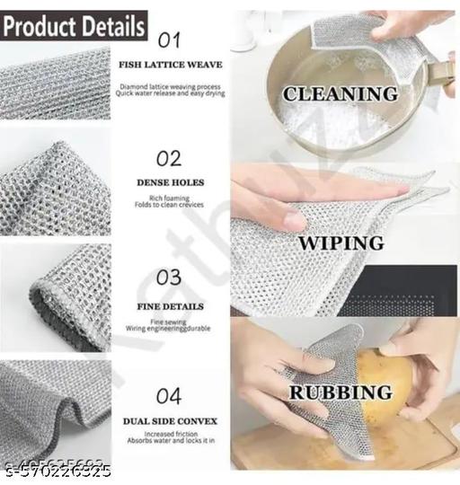 Non Scratch Dish Wash Cloth - Multipurpose Wire & Microfiber Dishwashing Rags for Wet and Dry, Easy Rinsing, Reuse Cleaning Cloth for Kitchen, Sinks, Pot & Pans.(30 Pieces) - WYNAMIX store