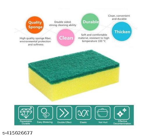 Tamsa_Prime® Sponge Scrubber (Pack of 9), Cleaning Sponge Abrasive Scrub Pad Kitchen Scrubber Dish Scrub Pad Dual-sided Sponge Household Cleaning Pad, Non-scratch Scrubber, Biodegradable Scrub Pad Cellulose, Sponge Pad , Kitchen Cleaning Tool , Cleaning Supplies, Scrubbing Sponge - WYNAMIX store