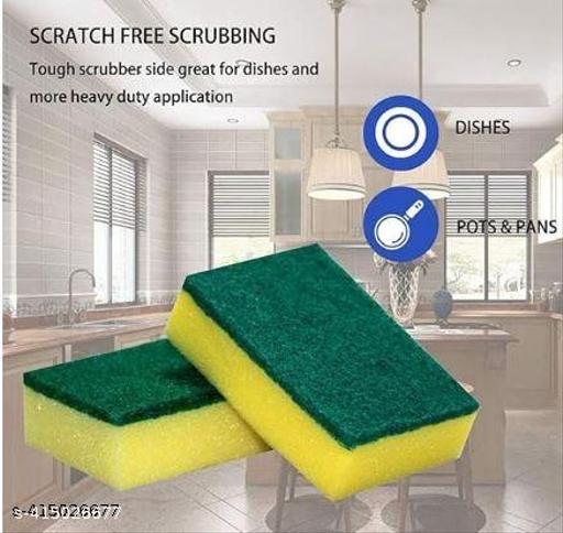 Tamsa_Prime® Sponge Scrubber (Pack of 9), Cleaning Sponge Abrasive Scrub Pad Kitchen Scrubber Dish Scrub Pad Dual-sided Sponge Household Cleaning Pad, Non-scratch Scrubber, Biodegradable Scrub Pad Cellulose, Sponge Pad , Kitchen Cleaning Tool , Cleaning Supplies, Scrubbing Sponge - WYNAMIX store