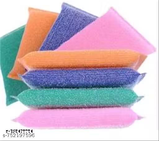 Pack of 12 Kitchen Cleaning Combo – 4 Steel Scrubbers + 4 Green Pads + 4 Sponge Dish Cloths | Heavy Duty Utensil Scrubber Set for Kitchen, Sink & Dishes - WYNAMIX store