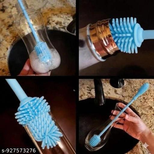  (Pack of 2) Silicone Cup Brush with Long Handle | Flexible Glass Cleaner & Scrubber for Cups, Bottles, Wine Glasses & Jars | Multipurpose Kitchen Cleaning Tool for Deep Cleaning - WYNAMIX store