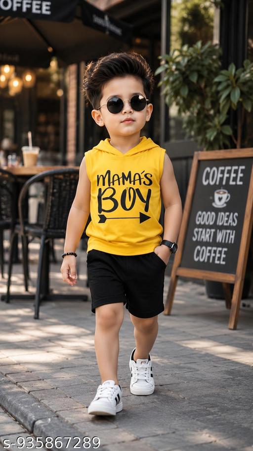 TRENDY YELLOW HOODIE & BLACK SHORTS SET FOR BOYS   #boysfashion #kidswear #stylishboy #trendykidswear #coolkids #mamaboy #summerfashion #casualwear #littlechamp #boysclothing #fashionforkids #toddlersstyle #newarrival #streetstyle #kidsfashion - WYNAMIX store