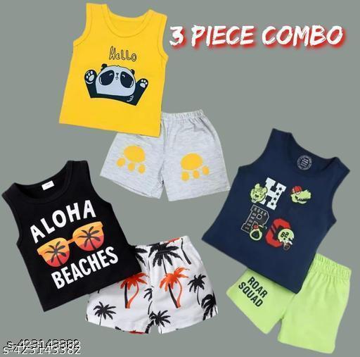 Boys/Giirls Hosiery Cotton Clothing Set (Pack Of 3) - WYNAMIX store