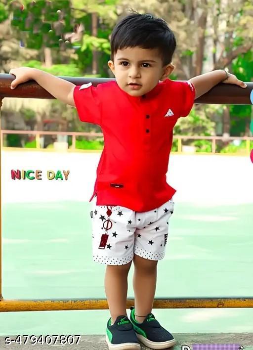 baby boy dress red white printed 1 - WYNAMIX store
