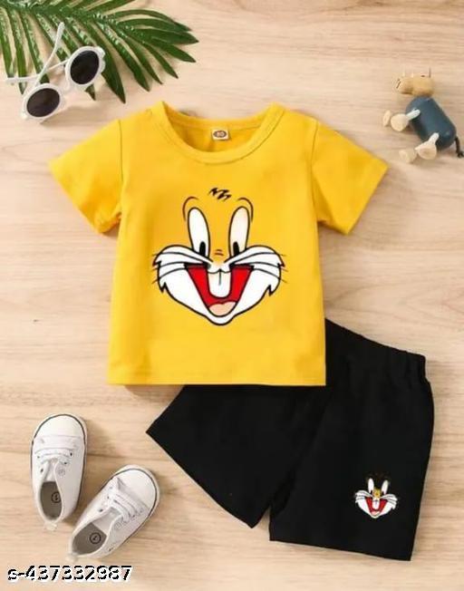 " Baby Boys & Baby Girls Cartoon Graphic Casual Tiger T-shirt Shorts " - WYNAMIX store