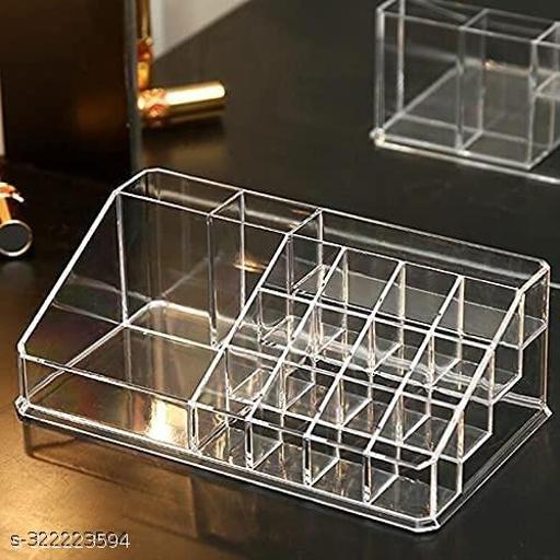 16 COSMETICS | Vanity Box Cosmetics Organizer Lip Stick Nail Polish Stand Make up Storage Box Makeup, Cosmetics, and Accessories like Nail Polish, Multi Purpose Vanity Box  (Transparent) - WYNAMIX store