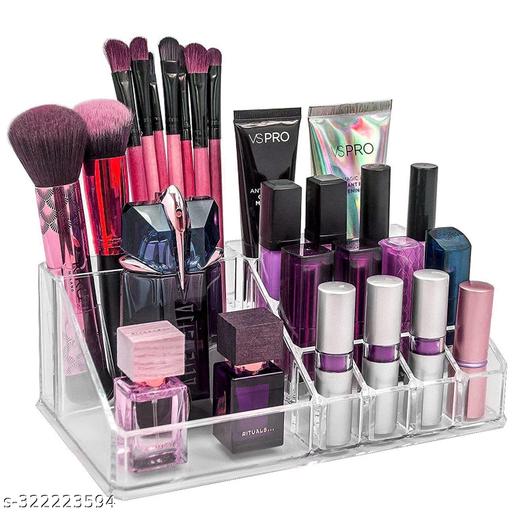 16 COSMETICS | Vanity Box Cosmetics Organizer Lip Stick Nail Polish Stand Make up Storage Box Makeup, Cosmetics, and Accessories like Nail Polish, Multi Purpose Vanity Box  (Transparent) - WYNAMIX store