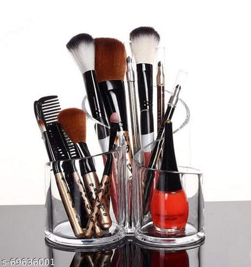 Acrylic Multipurpose 3-Compartment Makeup Accessories Desk Organizer Stand for Nail Polish/Hair Combs/Eyeliner/Makeup Brush Organisers Vanity Box - WYNAMIX store