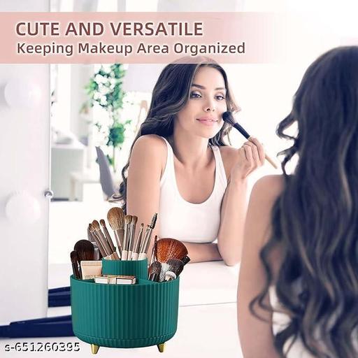 360° Rotating Green Makeup Brush Holder - Cosmetic Organizer for Bathroom or Vanity - Holds Brushes, Skincare, Nail Polish, Art Supplies, and Daily Essentials - WYNAMIX store